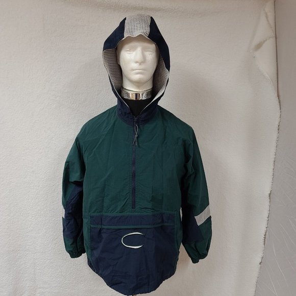Catalina Womens Medium Green Hooded 1/2 Zip Kangaroo Pocket Hoodie Windbreaker - Picture 14 of 14